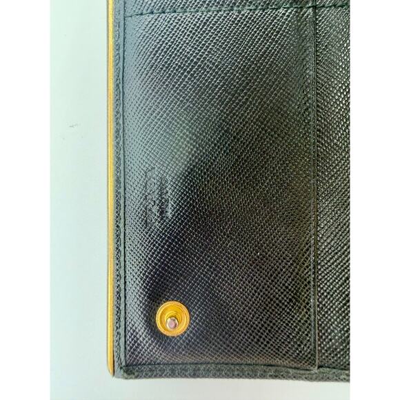 PRADA Black Saffiano Leather Womens Wallet on Chain Gold Hardware Authentic COA - Picture 12 of 15